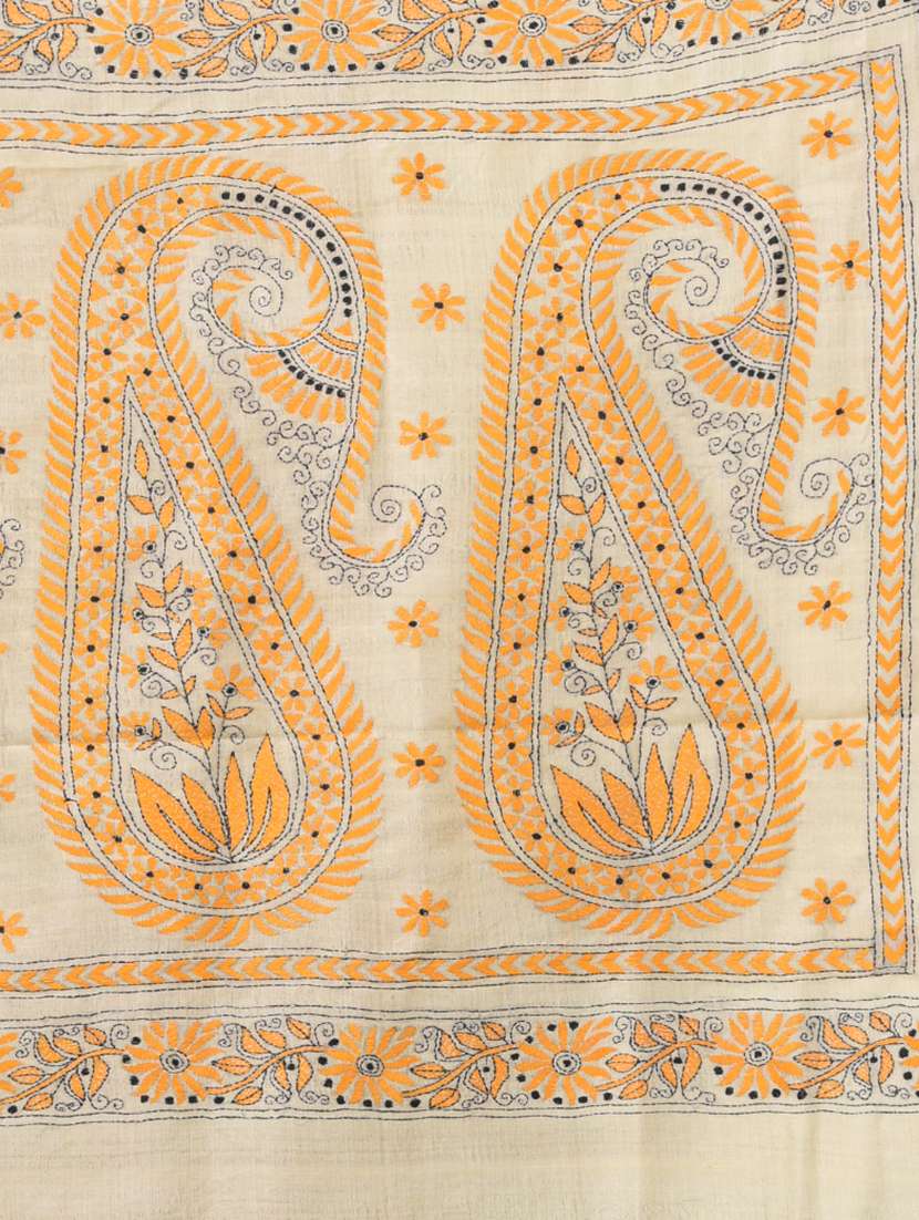 women handloom kantha stitch saree with blouse - 22140359 - Standard Image - 6