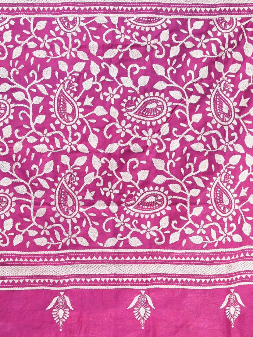 women handloom kantha stitch saree with blouse - 22140360 - Standard Image - 6