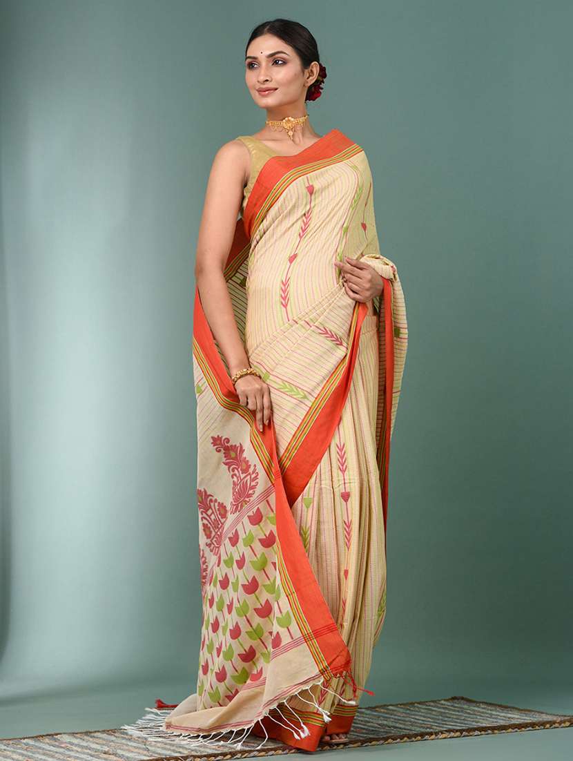 women self design handloom saree with blouse - 22140361 - Standard Image - 1