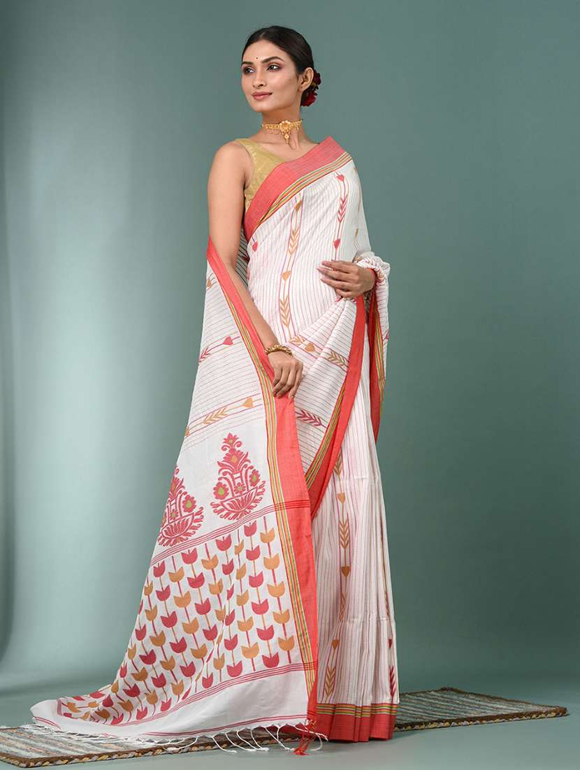 women self design handloom saree with blouse - 22140362 -  Standard Image - 1