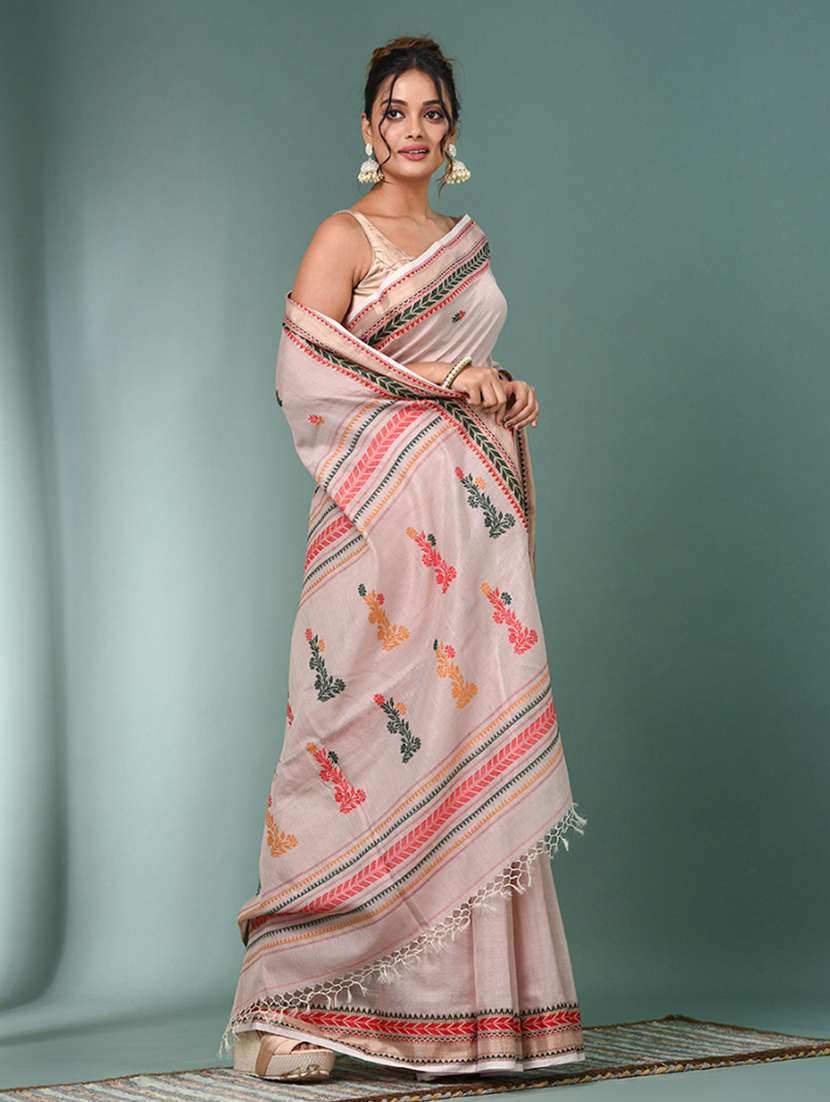 women self design handloom saree with blouse - 22140368 - Standard Image - 1