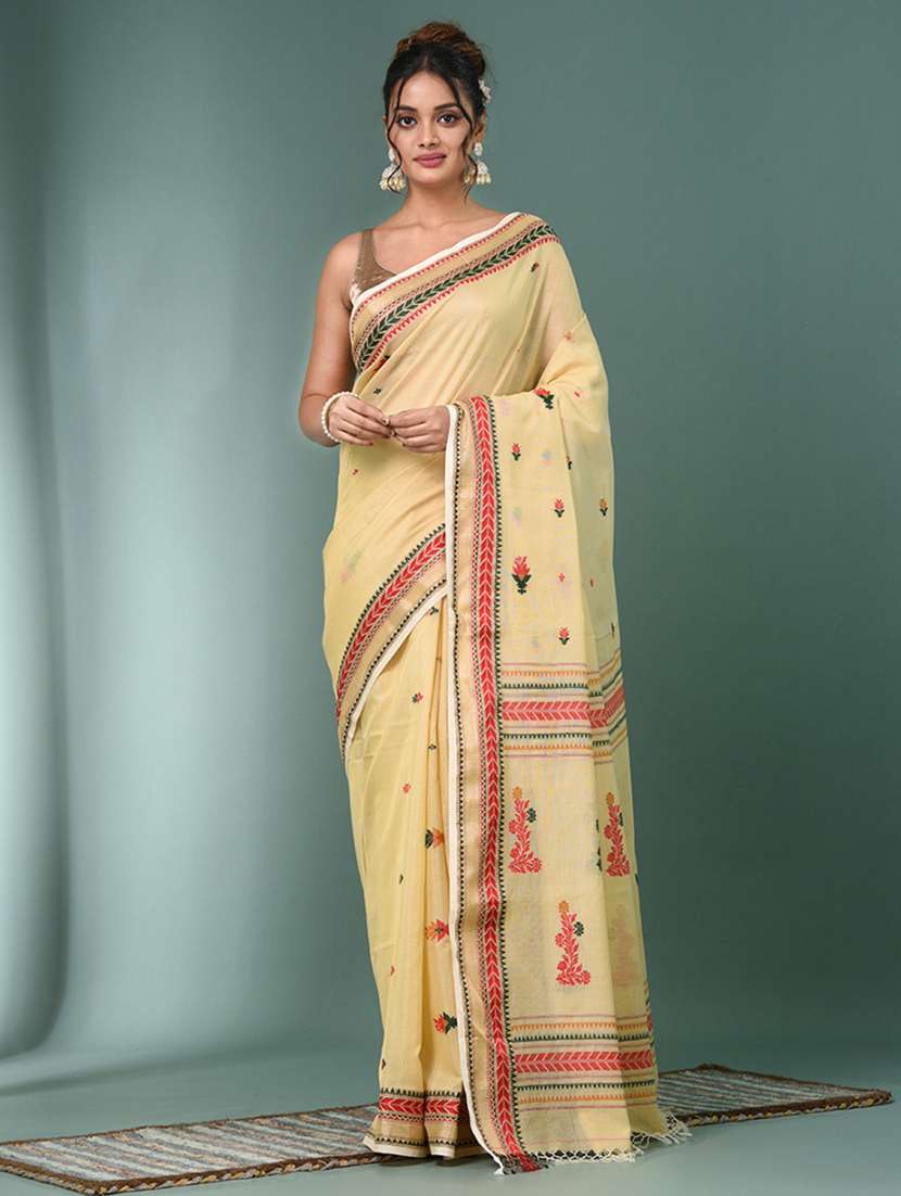 women self design handloom saree with blouse - 22140370 - Zoom Image - 0