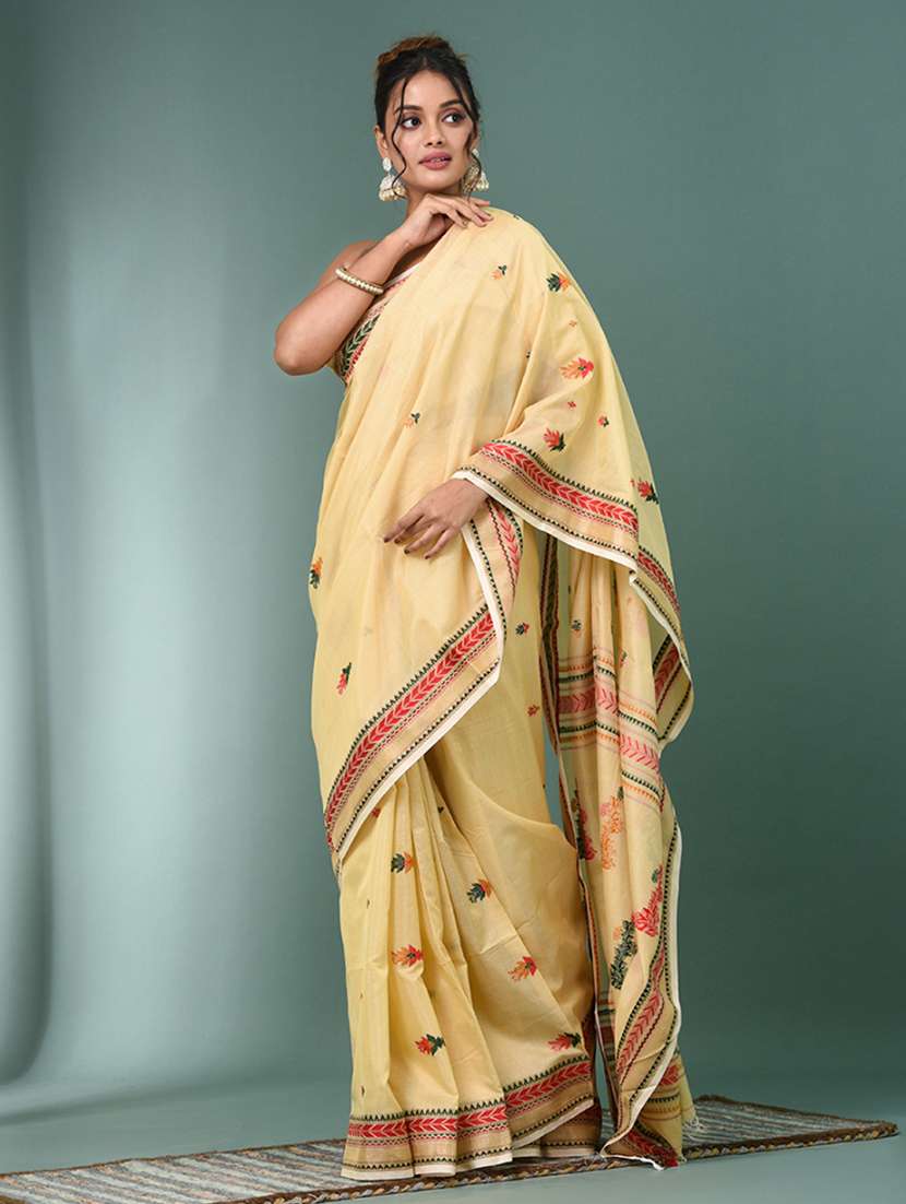 women self design handloom saree with blouse - 22140370 - Standard Image - 1
