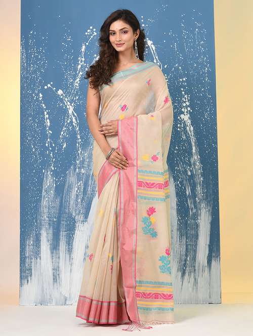 women self design handloom saree with blouse - 22140372 - Standard Image - 0
