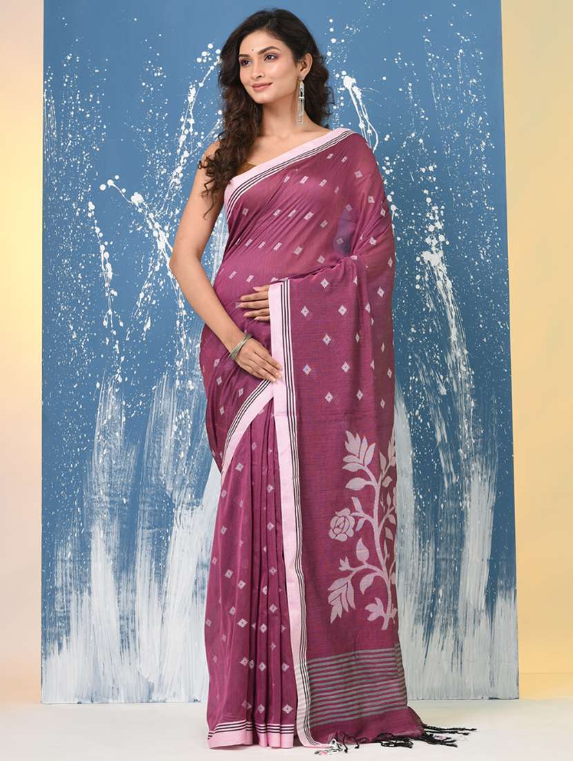 women self design handloom saree with blouse - 22140382 -  Standard Image - 1