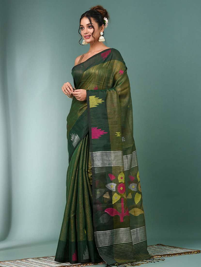 women self design handloom saree with blouse - 22140398 -  Standard Image - 1