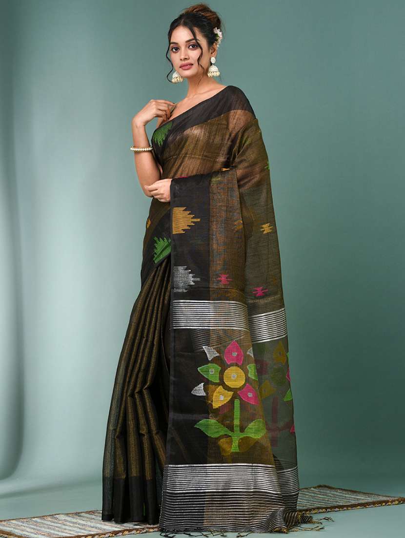 Women Self Design Handloom Saree With Blouse - 22140400 -  Standard Image - 1