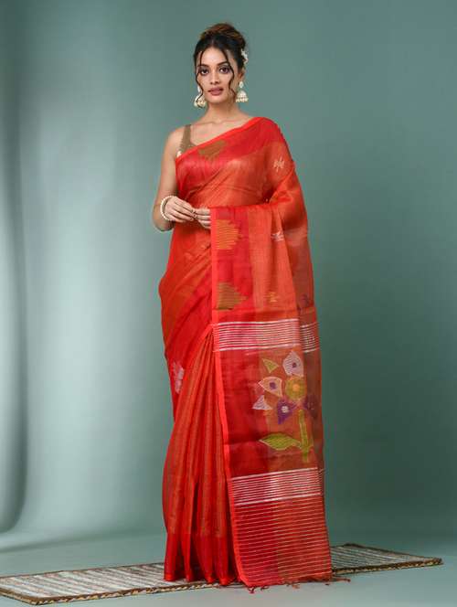 women self design handloom saree with blouse - 22140402 -  Standard Image - 0