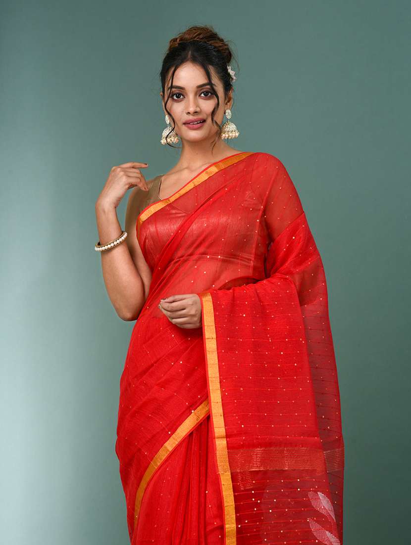 women self design handloom saree with blouse - 22140404 -  Standard Image - 4