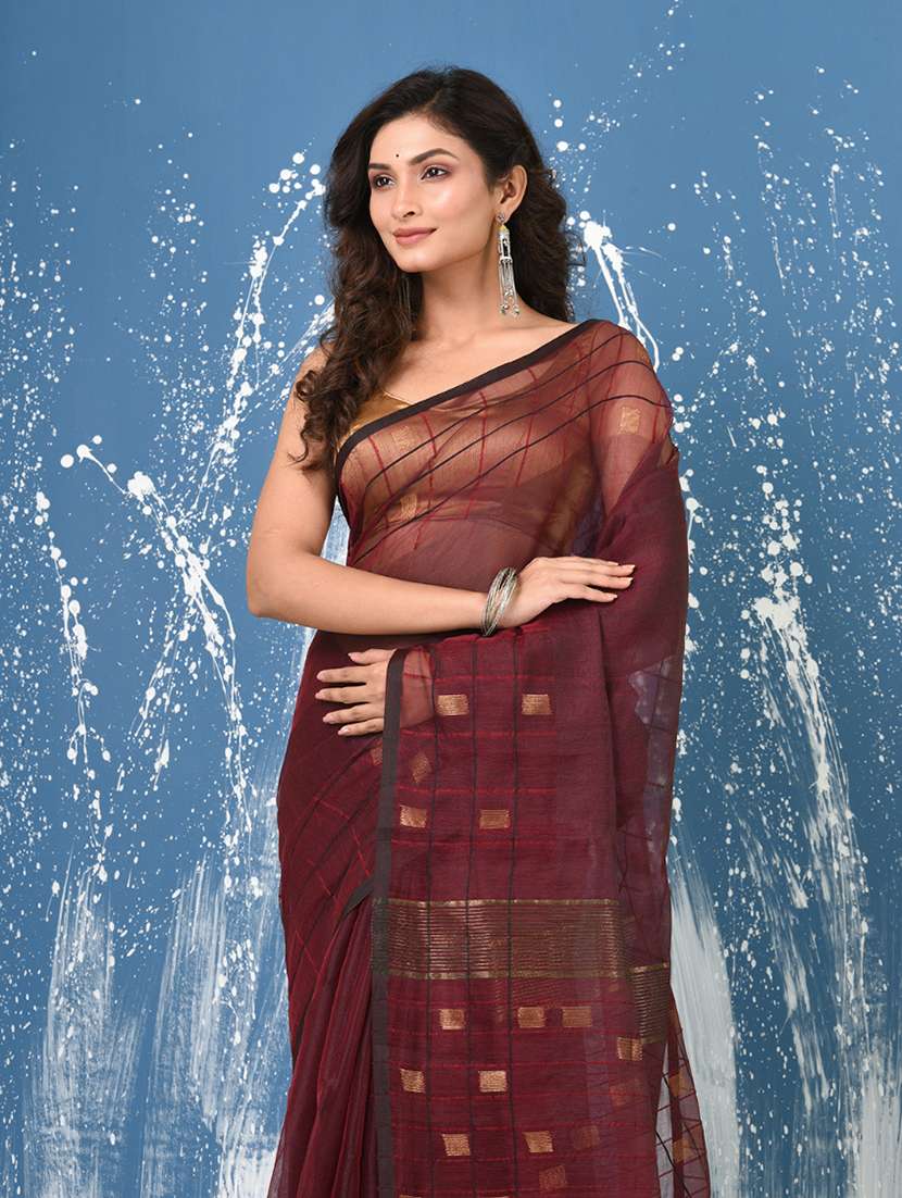 women self design handloom saree with blouse - 22140412 -  Standard Image - 4