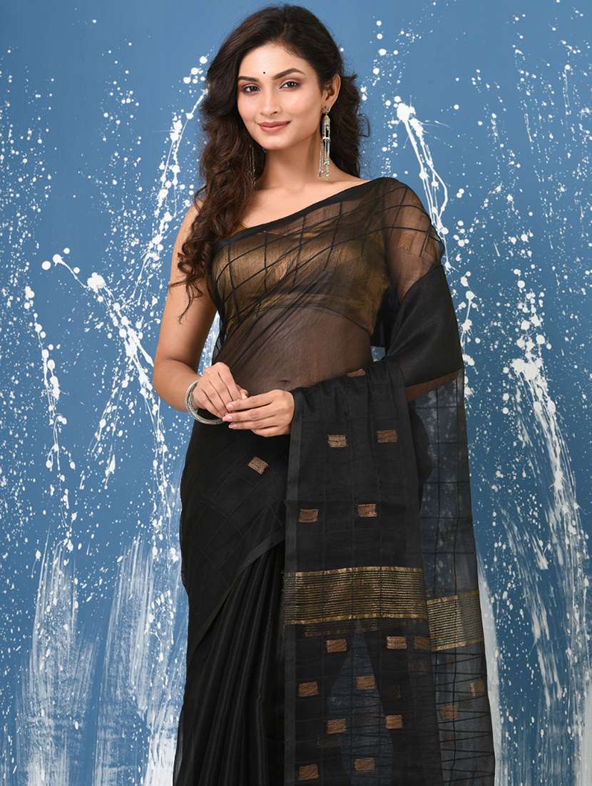 women self design handloom saree with blouse - 22140413 - Standard Image - 4