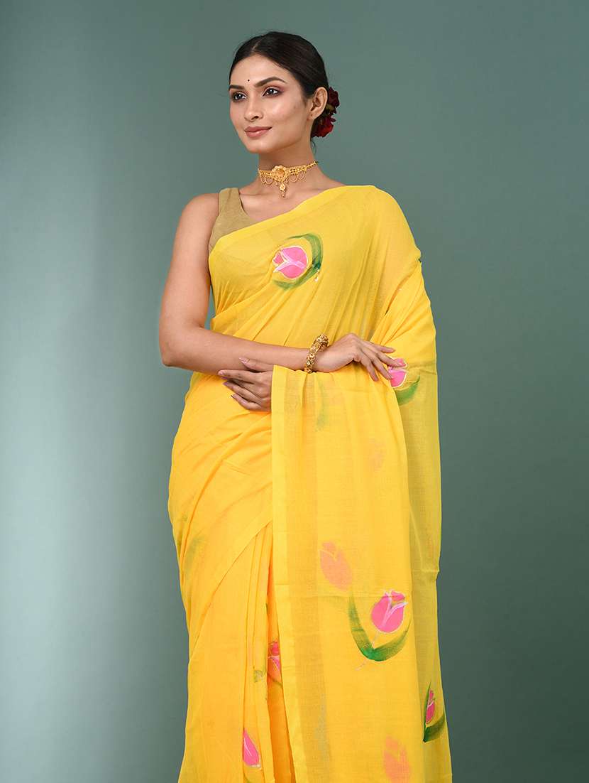 women floral printed handloom saree - 22140420 -  Standard Image - 4