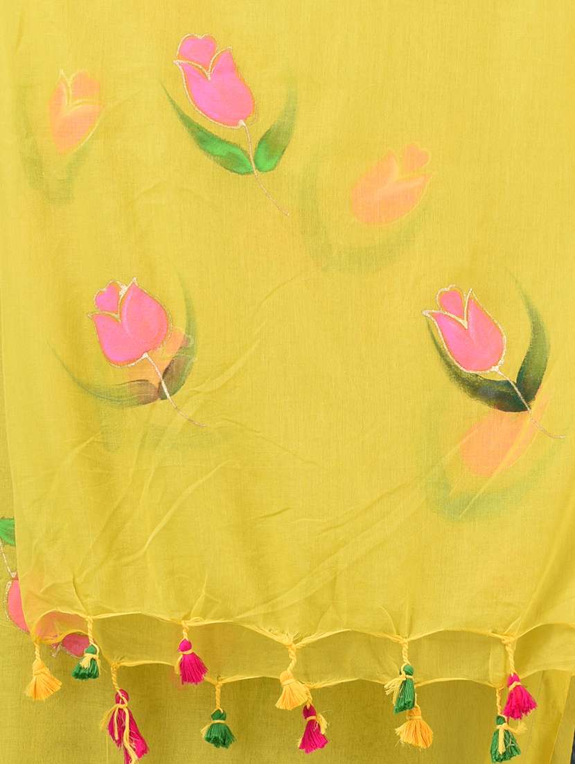 women floral printed handloom saree - 22140421 -  Standard Image - 6