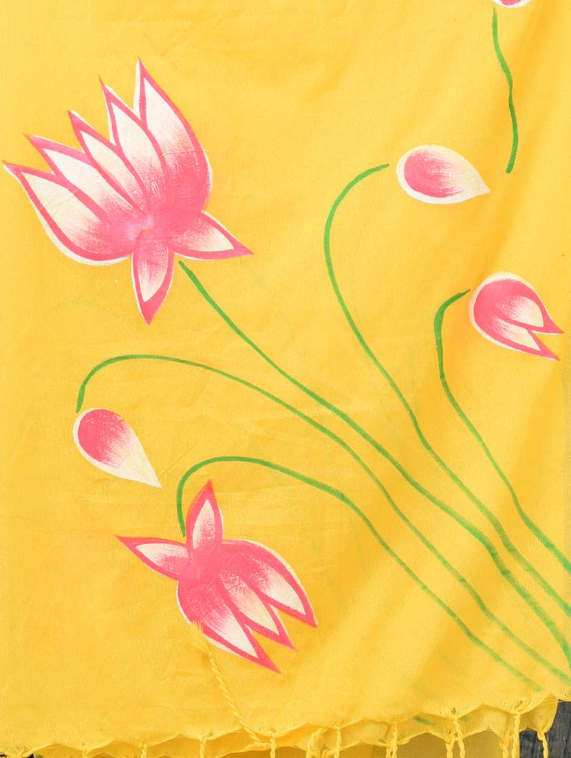 women floral printed handloom saree with blouse - 22140439 -  Standard Image - 6