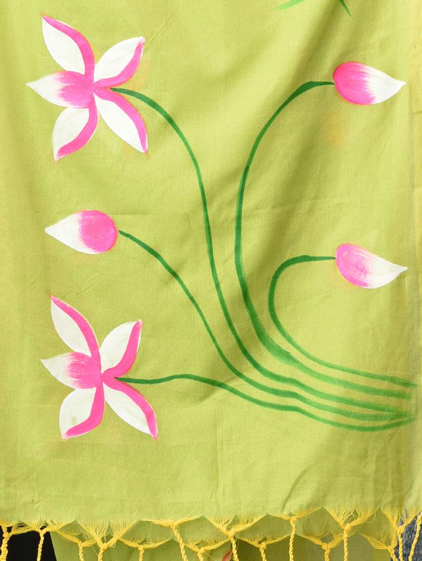 women floral printed handloom saree with blouse - 22140441 -  Standard Image - 6