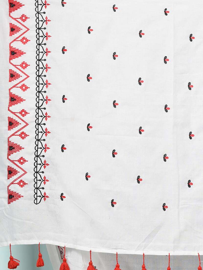 women solid with work handloom saree with blouse - 22140442 -  Standard Image - 6