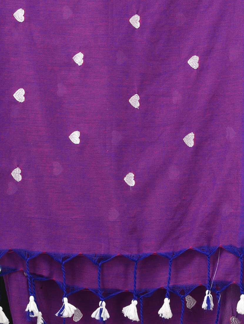 women solid with work handloom saree with blouse - 22140447 -  Standard Image - 6
