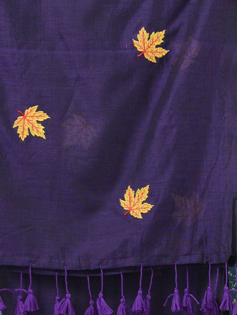 women solid with work handloom saree with blouse - 22140452 -  Standard Image - 6