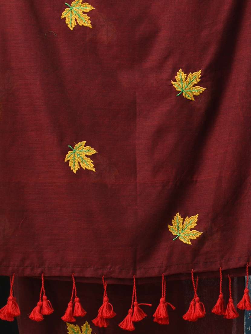 women solid with work handloom saree with blouse - 22140454 -  Standard Image - 6