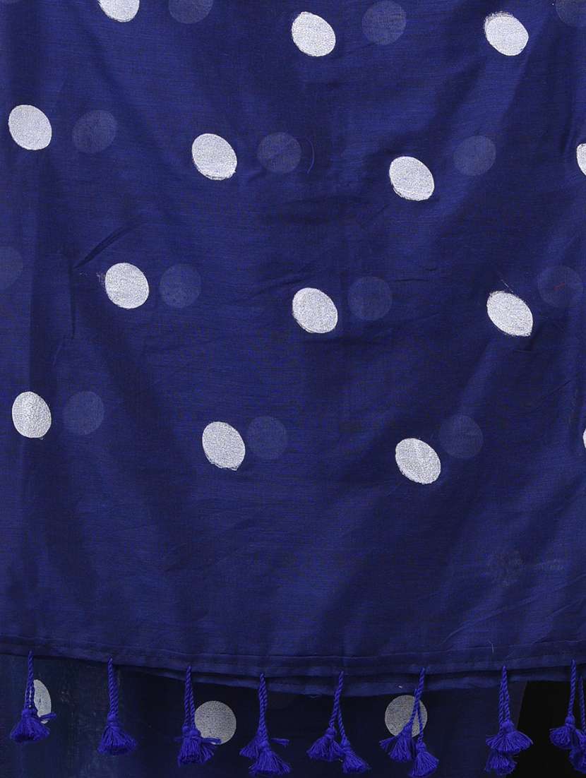 women polka dot handloom saree with blouse - 22140459 -  Standard Image - 6