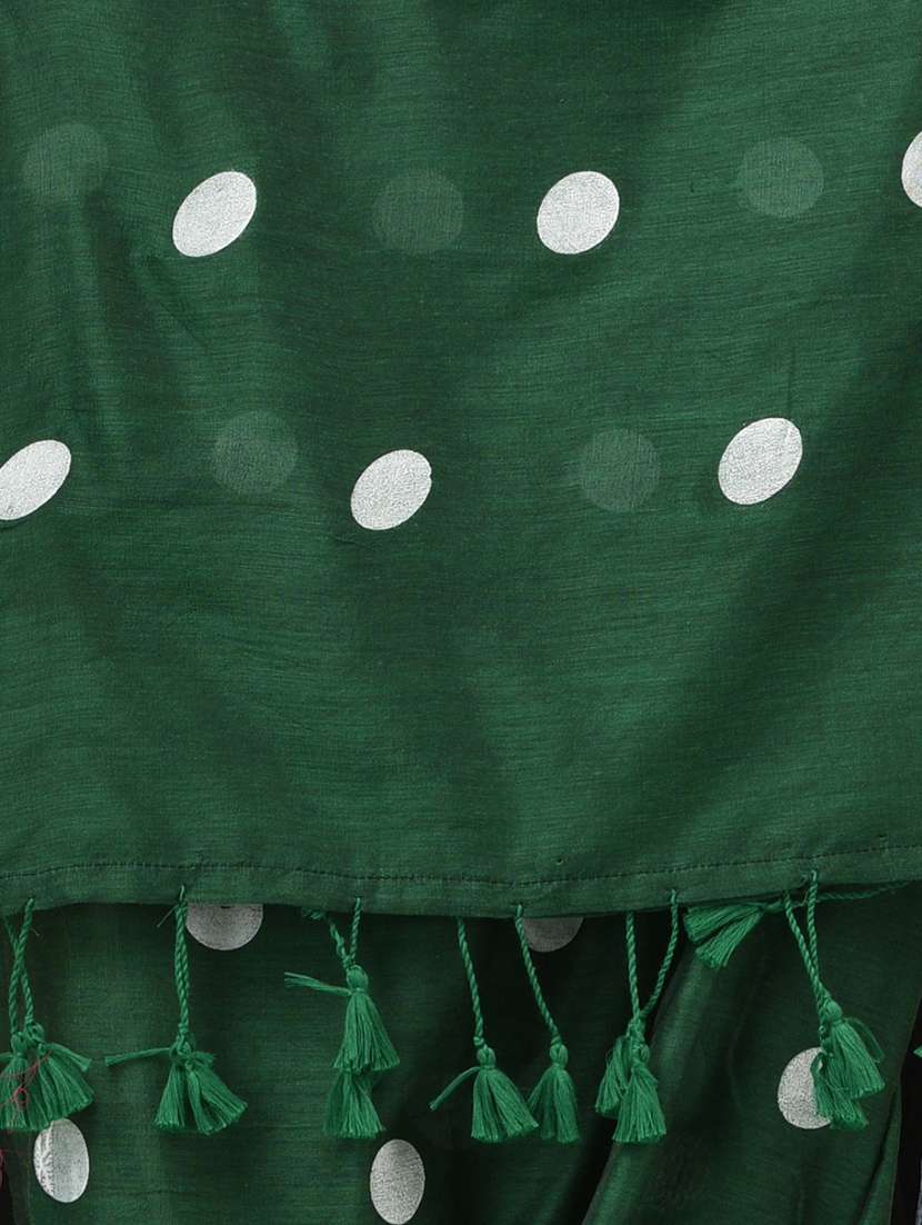 women polka dot handloom saree with blouse - 22140463 -  Standard Image - 6