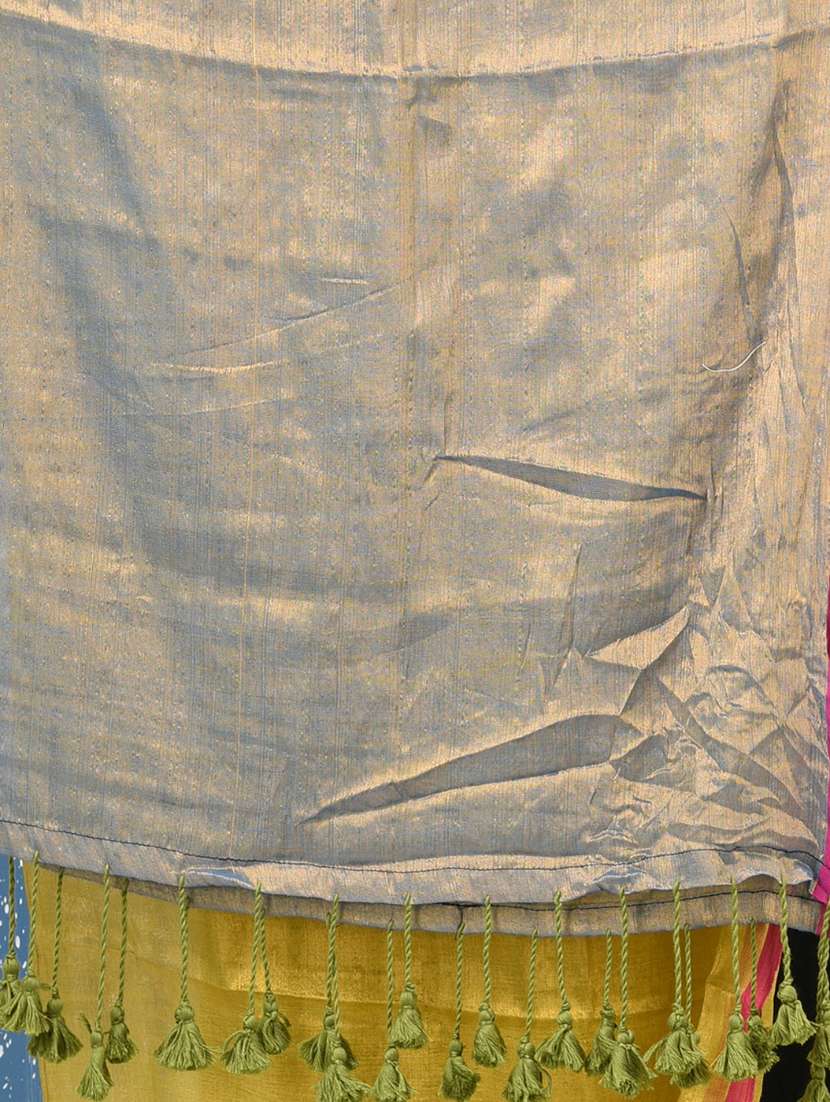 women solid handloom saree with blouse - 22140468 -  Standard Image - 6