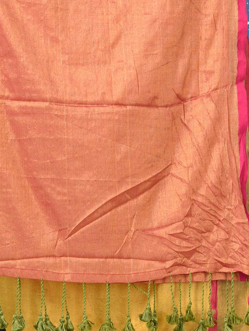 women solid handloom saree with blouse - 22140469 -  Standard Image - 6