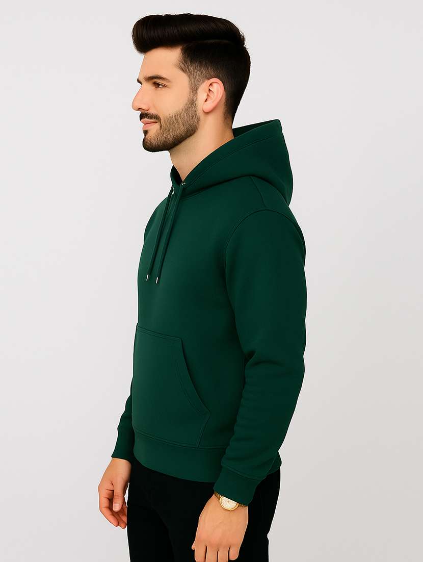 men solid long sleeve regular fit hooded sweatshirt - 22140473 -  Standard Image - 1