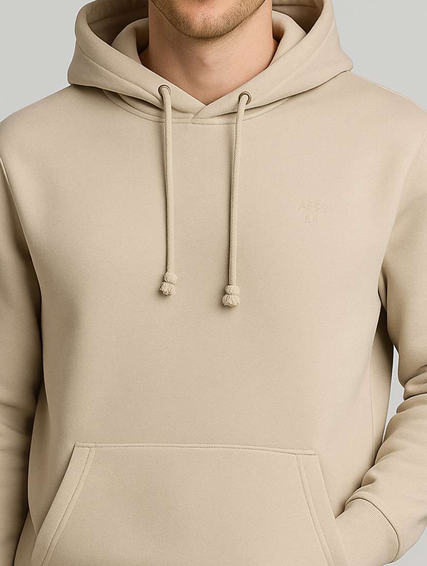 men solid long sleeve regular fit hooded sweatshirt - 22140474 - Standard Image - 4