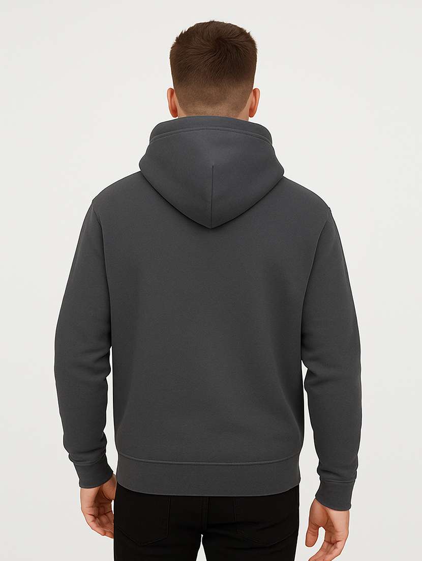 men solid long sleeve regular fit hooded sweatshirt - 22140477 -  Standard Image - 1