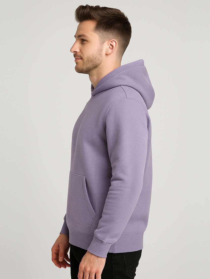 men solid long sleeve regular fit hooded sweatshirt - 22140478 -  Standard Image - 1