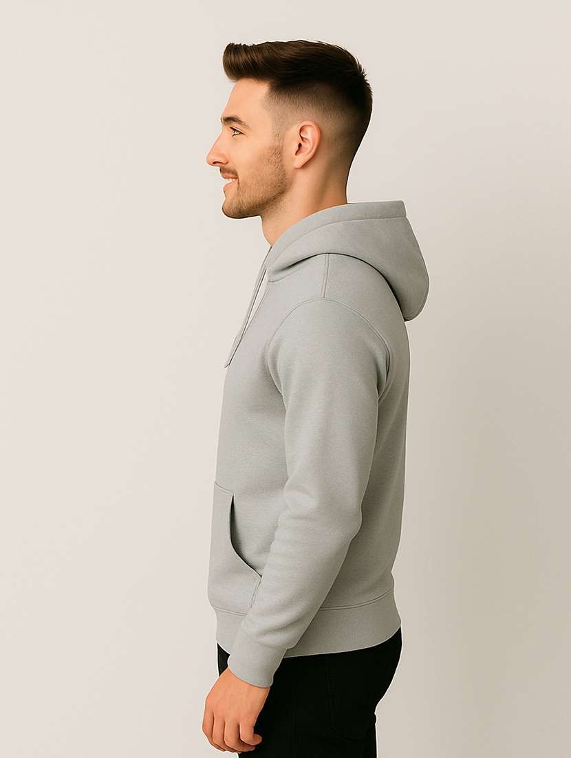men solid long sleeve regular fit hooded sweatshirt - 22140479 -  Standard Image - 1