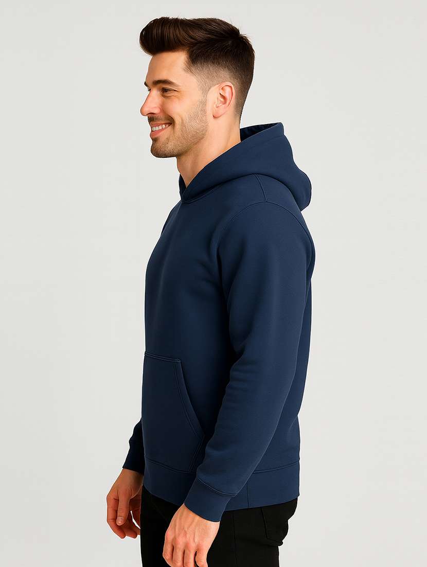 men solid long sleeve regular fit hooded sweatshirt - 22140480 -  Standard Image - 1