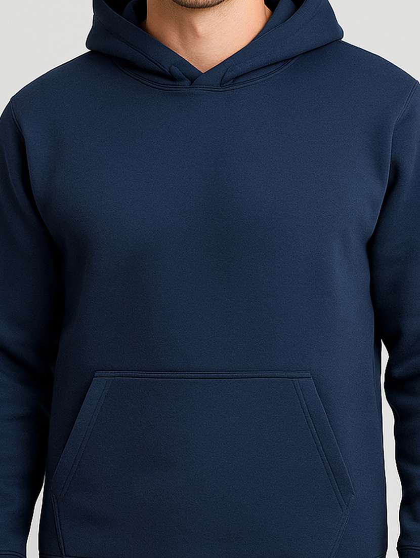 men solid long sleeve regular fit hooded sweatshirt - 22140480 -  Standard Image - 4
