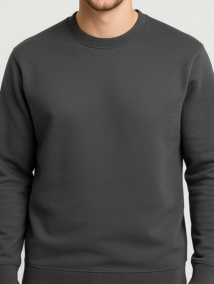men solid long sleeve regular fit sweatshirt - 22140484 -  Standard Image - 4