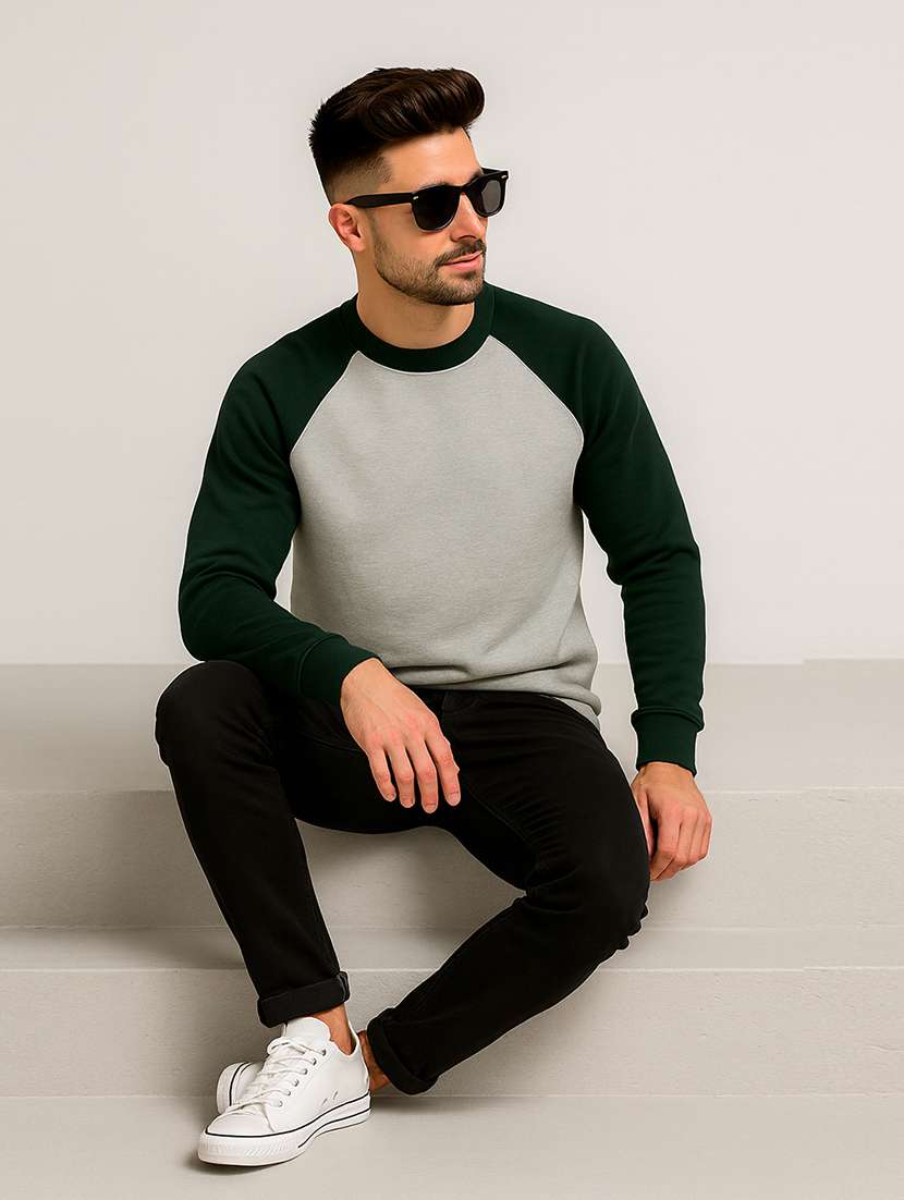 men color block long sleeve regular fit sweatshirt - 22140486 -  Standard Image - 4