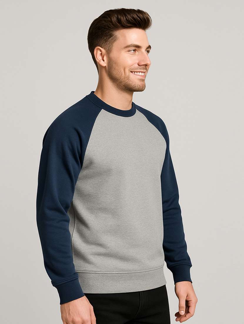 men color block long sleeve regular fit sweatshirt - 22140487 -  Standard Image - 1