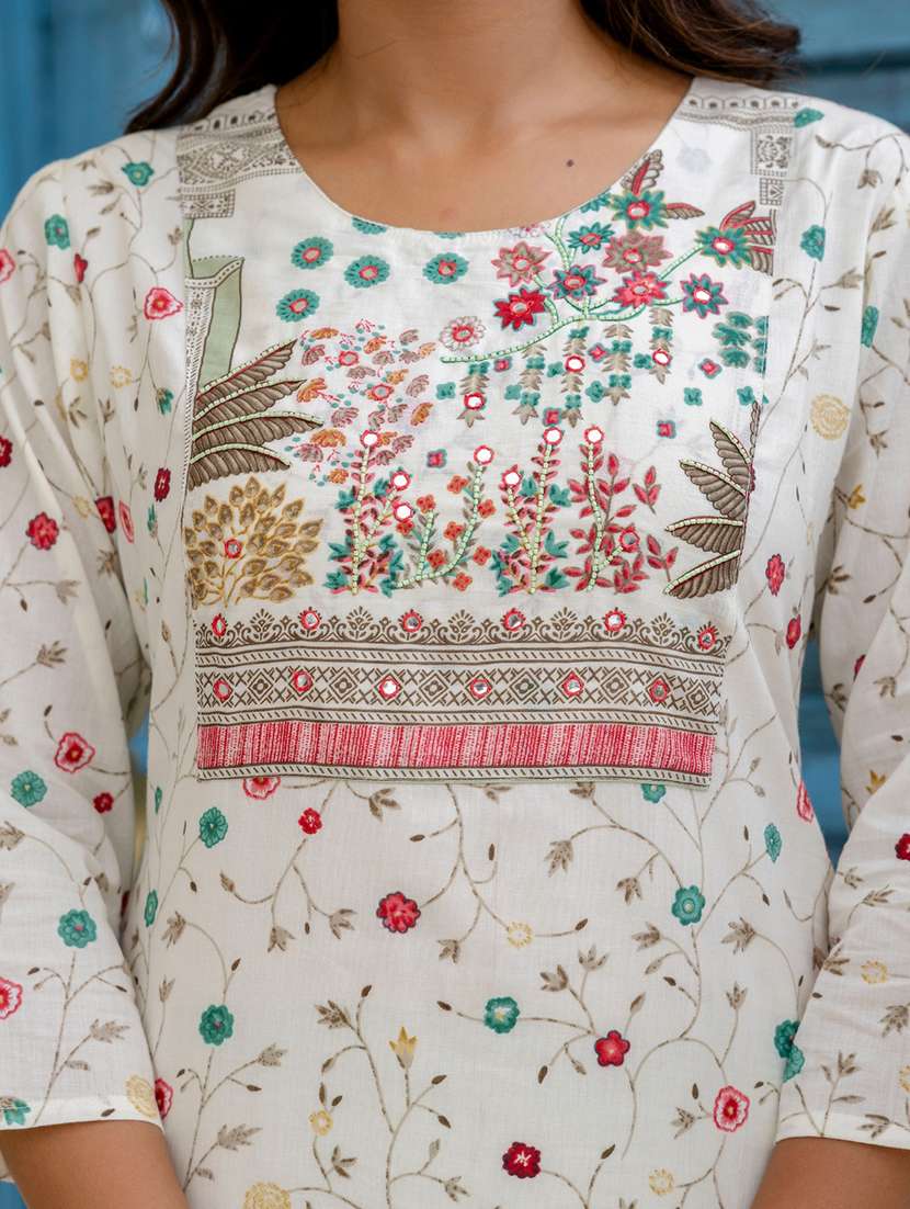 women floral printed three quarter sleeve kurta pant with dupatta set - 22140556 -  Standard Image - 6