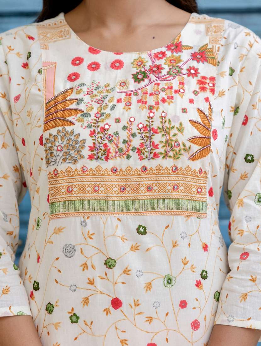 women floral printed three quarter sleeve kurta pant with dupatta set - 22140557 - Standard Image - 6
