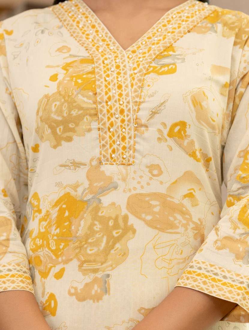 women printed three quarter sleeve kurta pant with dupatta set - 22140559 -  Standard Image - 6