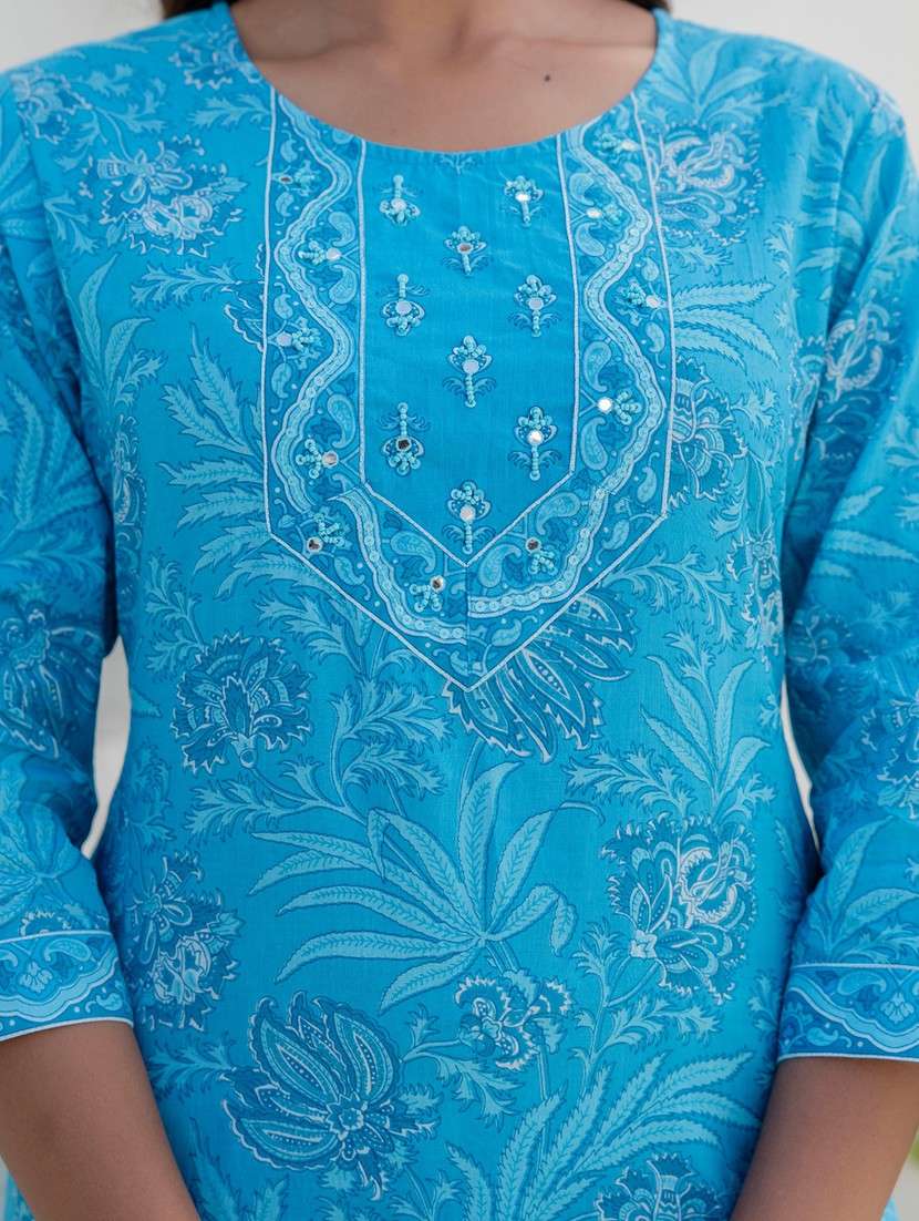 women floral printed three quarter sleeve kurta pant with dupatta set - 22140561 -  Standard Image - 6