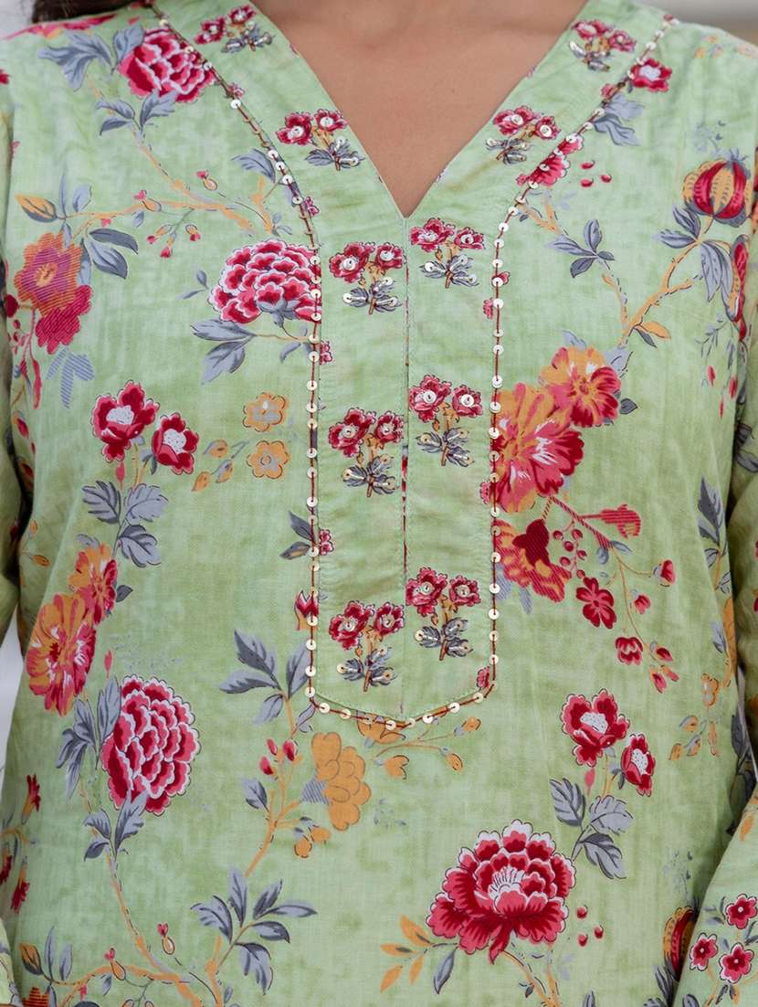 women floral printed three quarter sleeve kurta pant with dupatta set - 22140565 - Standard Image - 6