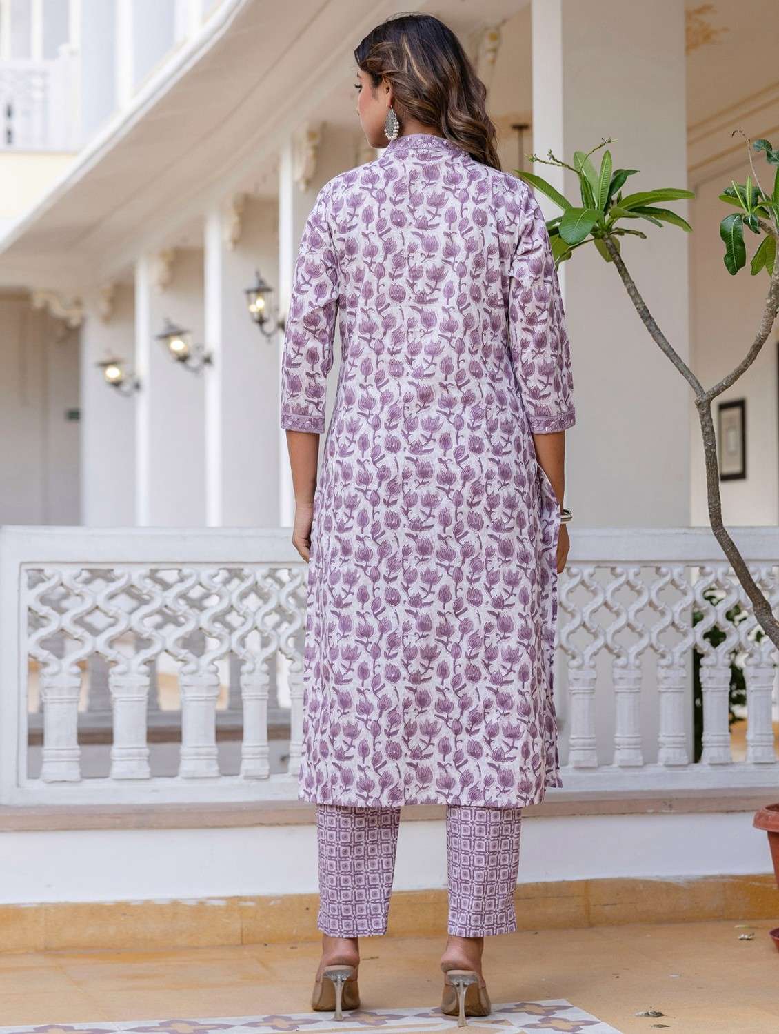 women floral printed three quarter sleeve kurta pant with dupatta set - 22140566 -  Standard Image - 4