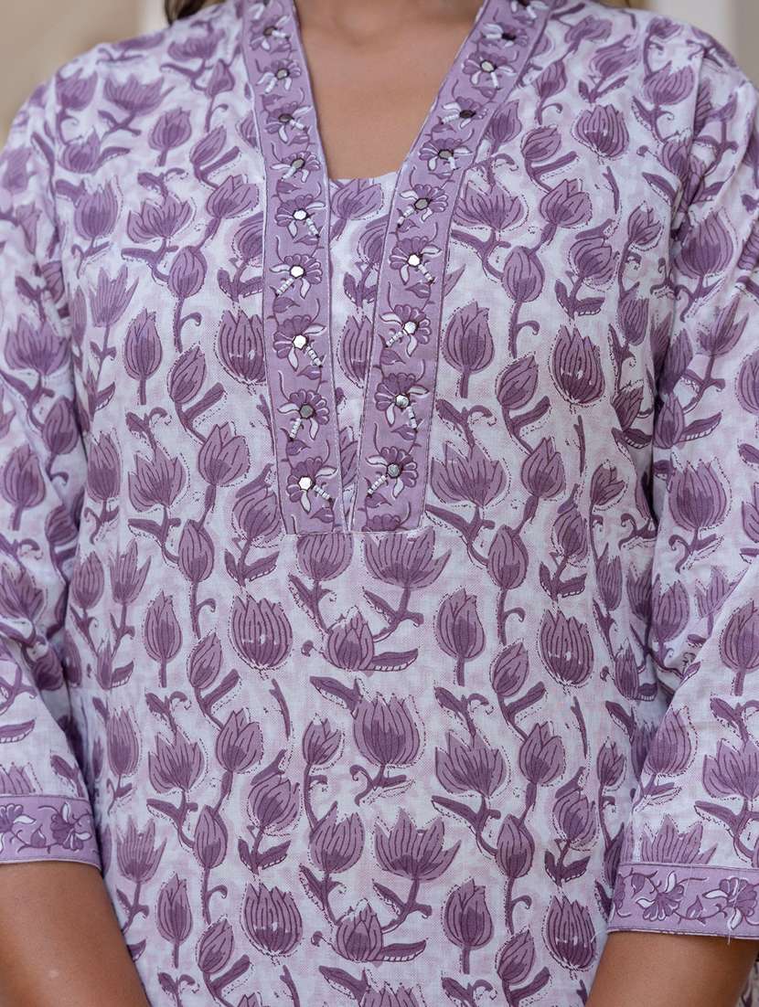 women floral printed three quarter sleeve kurta pant with dupatta set - 22140566 -  Standard Image - 6