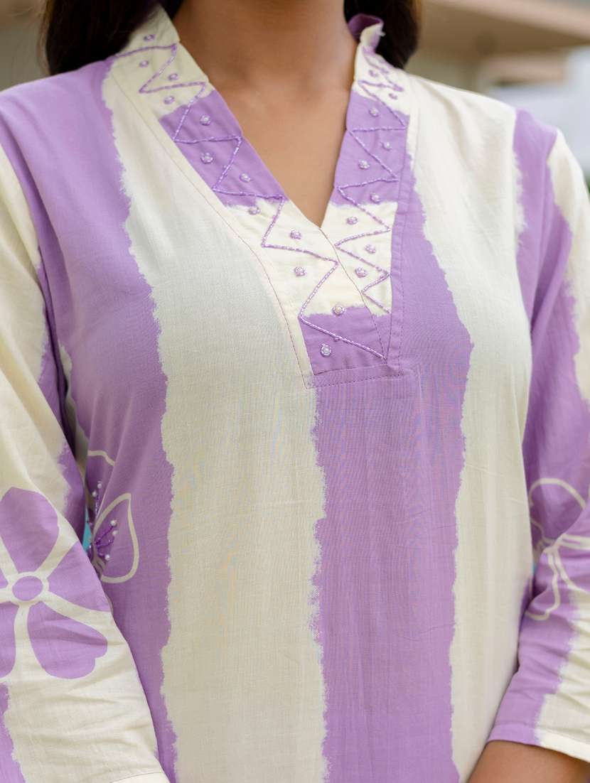 women printed three quarter sleeve kurta pant with dupatta set - 22140567 -  Standard Image - 6