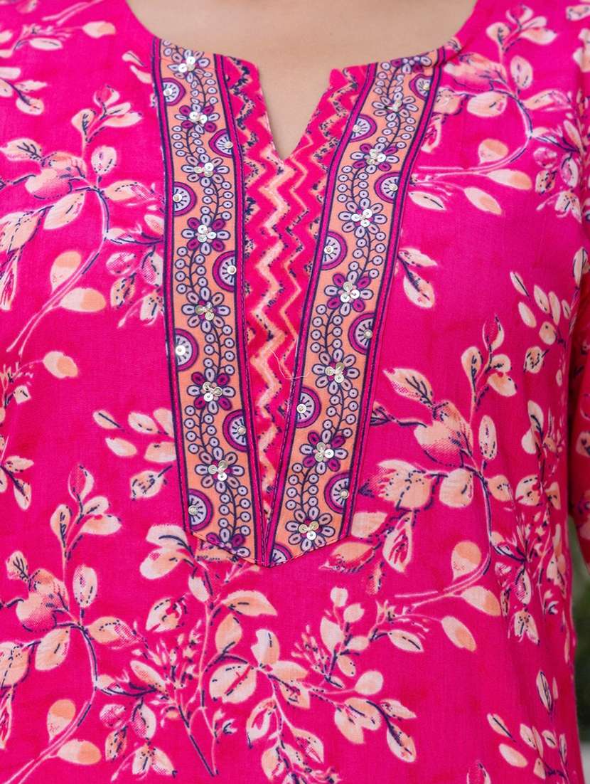women floral printed three quarter sleeve kurta pant with dupatta set - 22140571 -  Standard Image - 6
