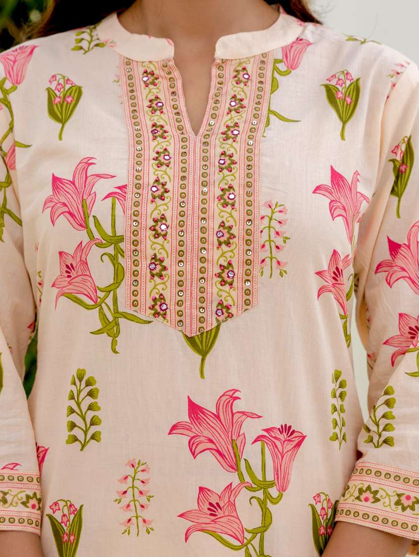 women floral printed three quarter sleeve kurta pant with dupatta set - 22140574 - Standard Image - 6