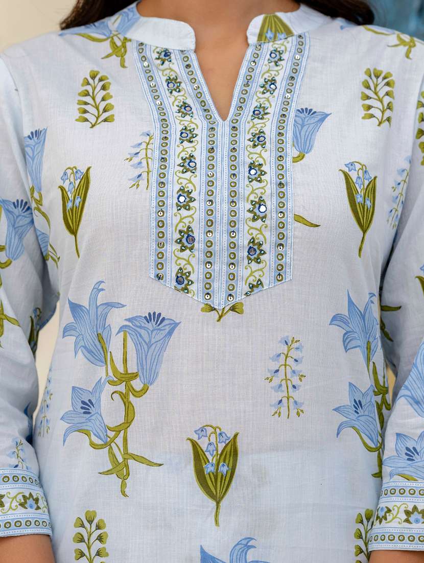 women floral printed three quarter sleeve kurta pant with dupatta set - 22140575 -  Standard Image - 6