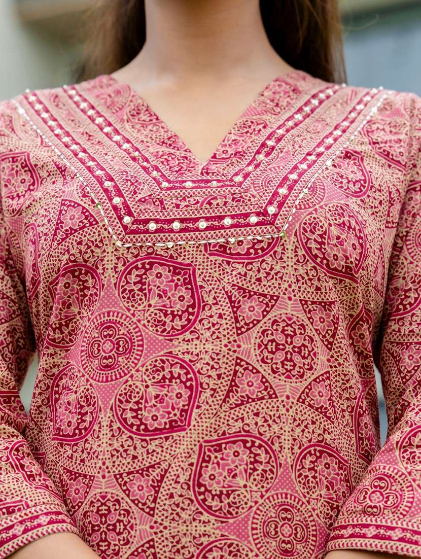 women printed three quarter sleeve kurta pant with dupatta set - 22140576 - Standard Image - 6