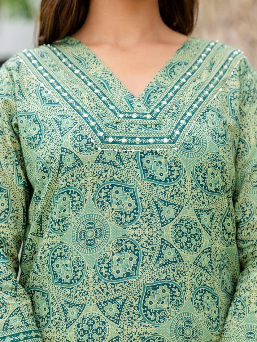 women printed three quarter sleeve kurta pant with dupatta set - 22140577 -  Standard Image - 6